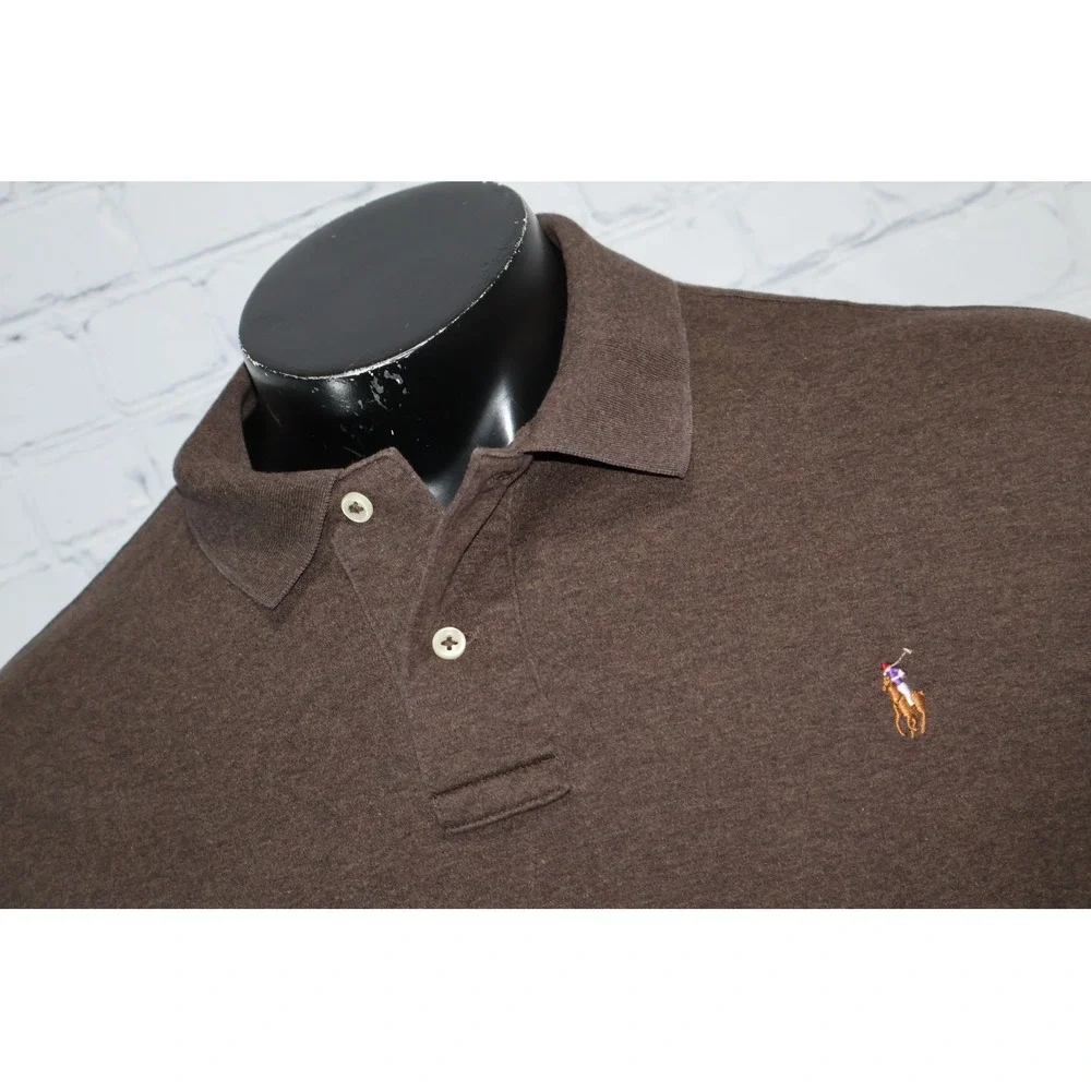 Polo Ralph Lauren Polo Mens XL Brown Pima Soft Touch Short Sleeve Pony Logo